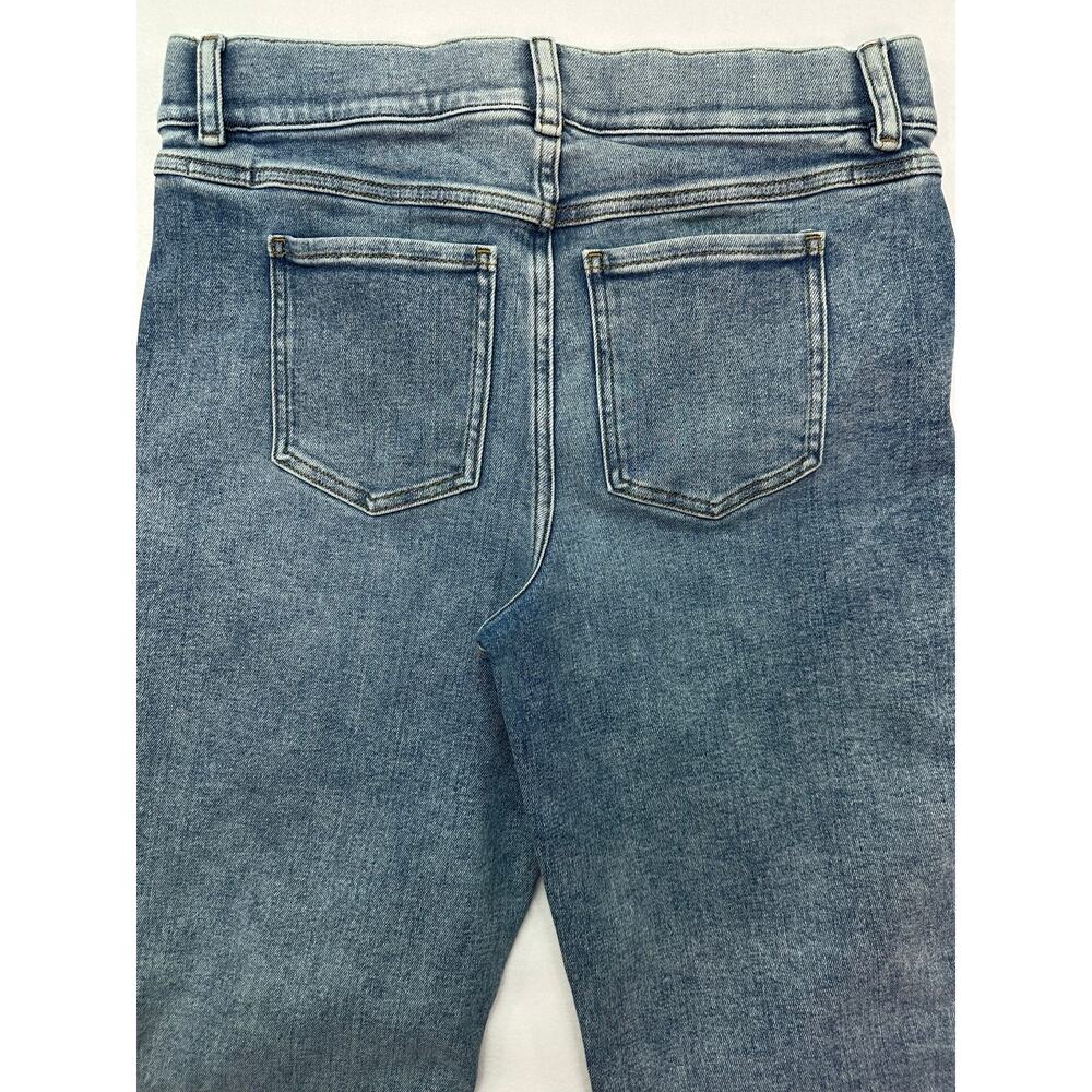 NWOT SPANX Denim Cropped Kick Flare Pull On Jeans Vintage Light Wash Size L - Picture 6 of 12